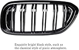 Gangying G30 kratka chłodnicy, nerki G31, czarna, pasuje do BMW serii 5 G30 G31, grill nerki, czarny, 2017-2020, podwójne lamele, czarne, błyszczące