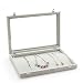 STYLIFING Glass Top Velvet 20 Hooks Jewelry Tray for Necklaces Jewelry Case Stackable Showcase Display Storage Box Lockable Gifts for Girls Women