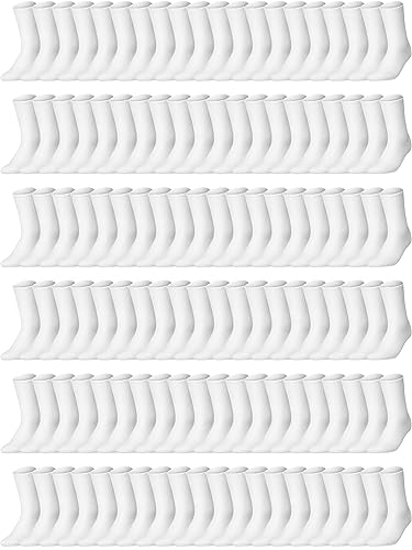 120 Pairs Solid Color Sock Bulk Cotton Crew Sock for Men Women Athletic Casual for Homeless Adult