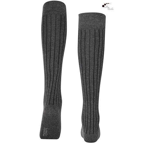 Image of Mysocks Knee High Socks for Women Men Combed Cotton Seamless Toe Tall Long High Socks