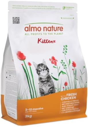 Almo Nature Functional - Kitten - Dry Cat Food for Kitten and Suitable for Pregnant or Lactating Females - Kibbles with Fresh Chicken - Nutritionally Balanced - 2 kg
