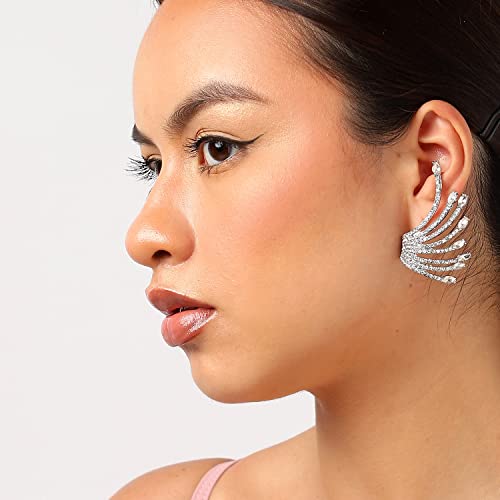 Image of SOHI Designer Cuff Earrings for women & girls, cute earrings for girls, fancy earrings for women stylish, fashion jewellery for women, Light Weight stylish, Cuff Earring, One Ear Cuff, Ear wire