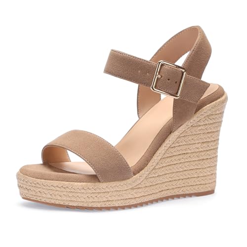 Image of VICKI.VICKI Women's Platform Sandals Wedge Ankle Strap Open Toe Sandals