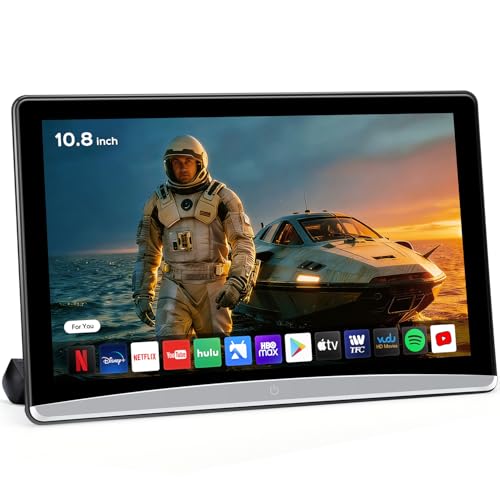 10.8 Android 13 Car TV Headrest Monitor - 5G WiFi Touch Screen Tablet Supports Phone Mirroring HDMI in/Out Bluetooth USB/SD Backseat Video Player