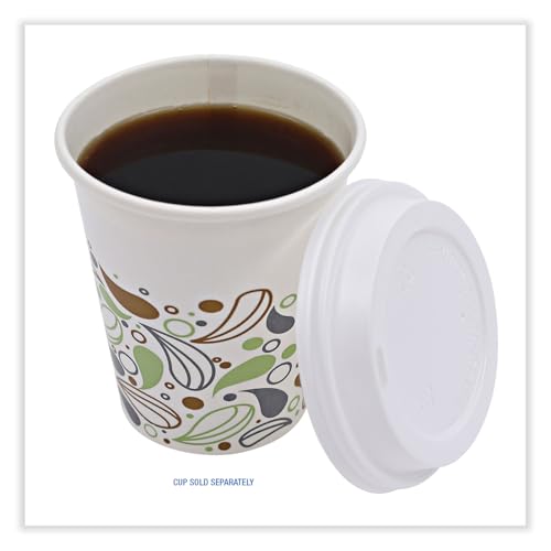 Boardwalk Deerfield Hot Cup Lids, Fits 10 oz to 20 oz Cups, White, Plastic, 50/Pack, 20 Packs/Carton by Boardwalk - Image 6