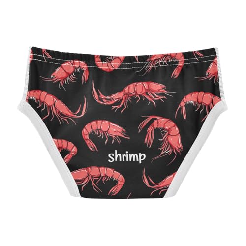 Wusikd Red Shrimp Boys' Underwear Cotton Black Boys Briefs Soft Toddler Underwear 2T2
