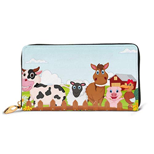 Preisvergleich Produktbild JHGFG Mode Handtasche Reißverschluss Brieftasche Nutztier Cartoon Vektor Telefon Kupplung Geldbörse Abendkupplung Blockieren Leder Brieftasche Multi Card Organizer