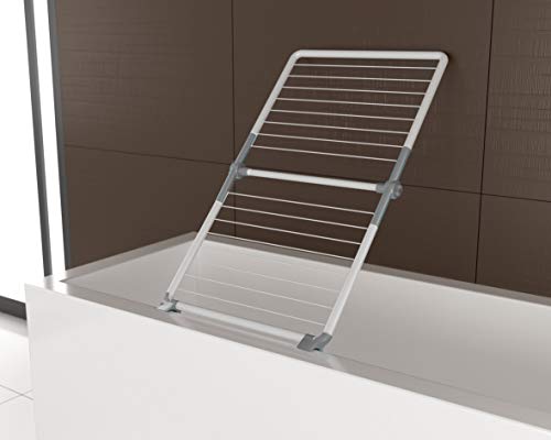 JUWEL Wäschetrockner Superdry Wing Obsidian Grey (Badewannentrockner klappbar, Trockenlänge 8,8 m, Wäscheständer für Dusche/Balkon, mit Kunststoff-Wäscheleinen) 40805 - Image 3