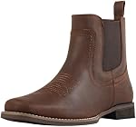 Cowboy Boots Men Square Toe Chelsea Boot Botte Cowboy Homme Slip On Dress Casual Work Boots Brown