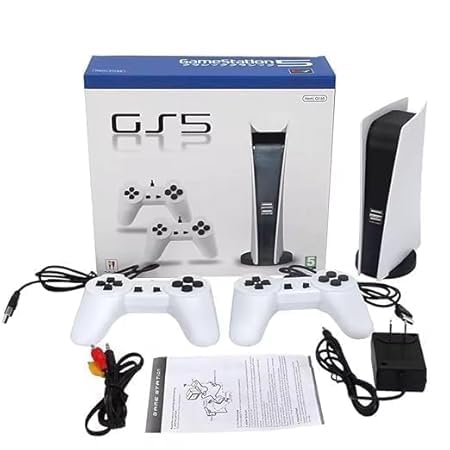 Image of GS5 TV Console with 300 Built-in 8-Bit Games | USB Wired & AV Output Retro Gaming Console for TV | Classic Plug & Play Game Station for Family Fun, Kids & Adults