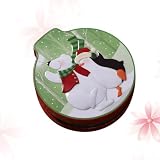 Toyvian Caja Redonda de Hojalata para Dulces Navideños Estampado de Oso Polar y Pingüino, Tarro Delicado para Chocolates y Golosinas en Celebraciones