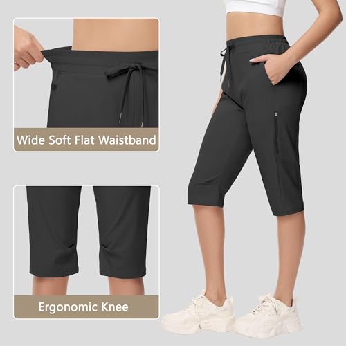 Short feminino longo 38,1 cm abaixo do joelho capri caminhada short secagem rápida leve casual calça