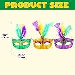 JOYIN 12 Pcs Mardi Gras Feather Masks, Carnival Masquerade Masks Bulk, Mardi Gras Costume Dress Up Accessories for Women, Men Outfit - Image 5
