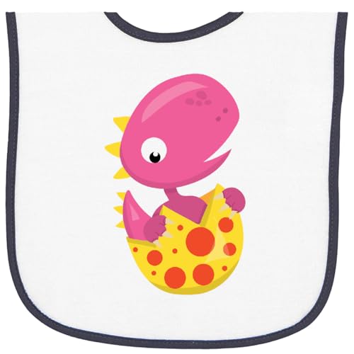 inktastic Cute Dinosaur, Pink, Dinosaur Egg, Stegosaurus Baby Terry Cloth Bib