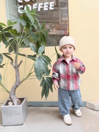 Boys Flannel Shirts Kids Toddler Jacket Long Sleeve Plaid Lapel Button Down Shirts Tops Outwear Clothes2