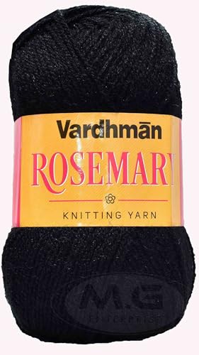 Image of M.G ENTERPRISE Rosemary Black 100 GMS Wool Ball Hand Knitting Wool /Art Craft Soft Fingering Crochet Hook Yarn, Needle Knitting Yarn Thread Dyed-EP Art-FHA