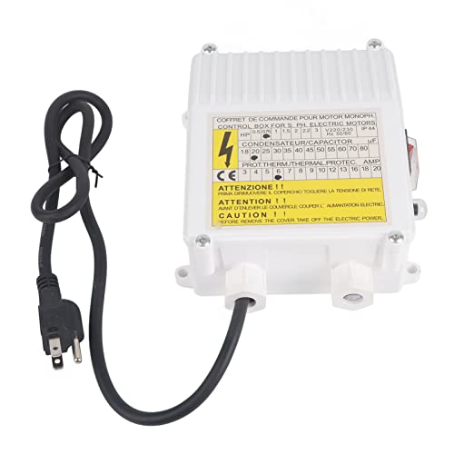 Image of Household Pump Control Box Submersible Suction Deep Well Pump Controller Bulit in Thermal Circuit Breaker (550W US Plug 110V)