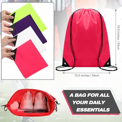 Image of Shappy Drawstring Backpack Bulk Sports Gym Cinch Bag Polyester String Bag for Men Women(20 Colors,400 Pcs)