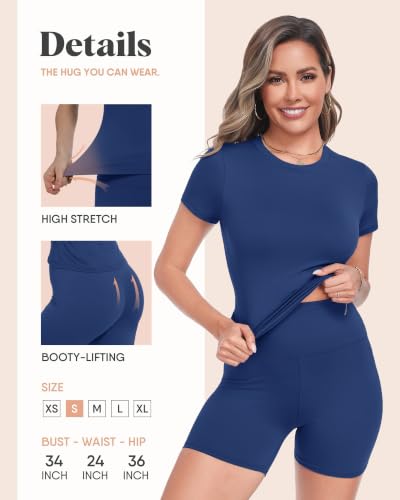 Image of ZOOSIXX Two Piece Workout Sets for Women - Summer Outfits 2 Piece Short Gym Sets Casual Lounge Vacation Matching Clothing