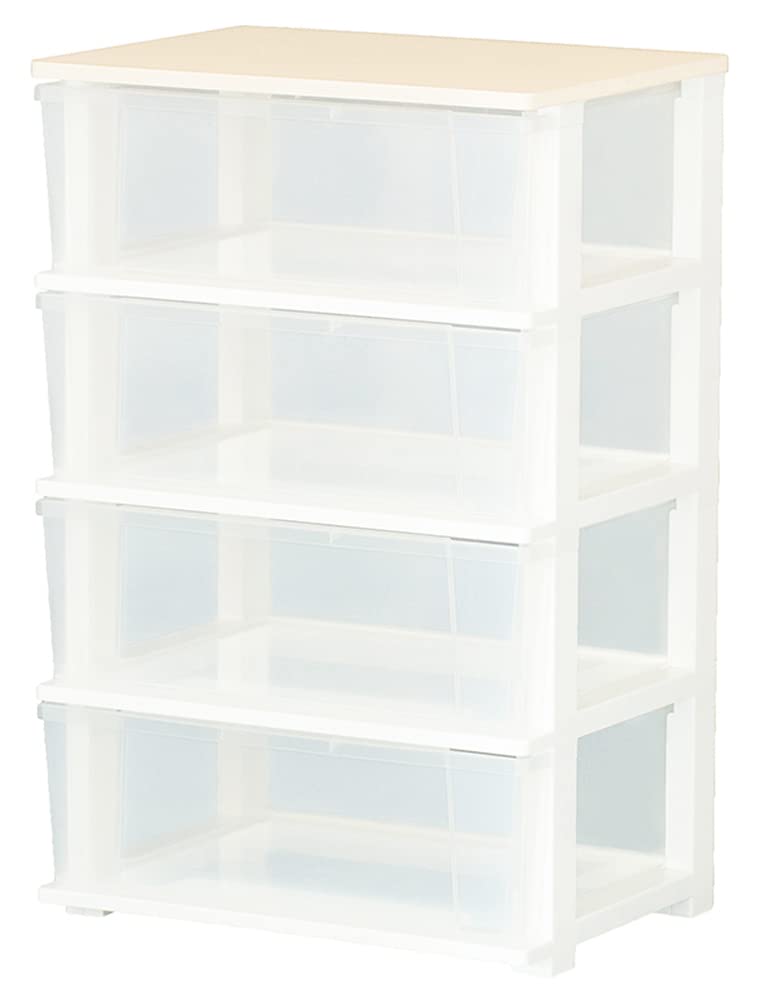 ホワイト木製チェスト 4段 Amazon｜ピット 木製天板 ワイドチェスト 4段 54.5×40.5×84.5cm