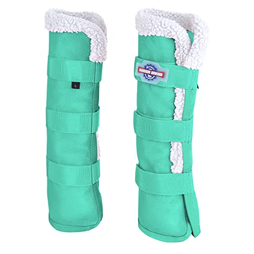 Image of Harrison Howard Horse Fly Boots Summer Protection with Fleece Trim to Eliminate Rubbing Comfortable and Ventilating Mesh Leg Guards Sold in Pair Mint M