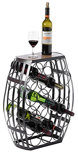 Vintiquewise Barrel Shaped 22 Bottles Decorative Table Wine Rack Storage