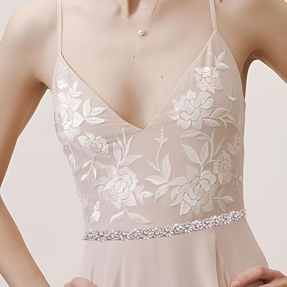 Bridal Belt Handmade Crystal Wedding Belt Sash Rhinestones Sash Belt for Bride Flower Grils Wedding Dress3