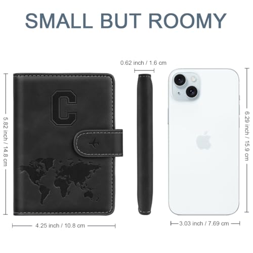 Black Personalized Letter Passport Cover