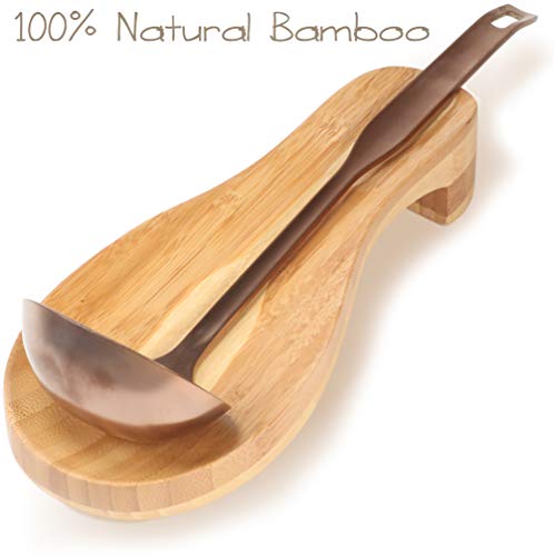 New Item! | Premium Large Bamboo Spoon Rest | 100% Organic Bamboo Wooden