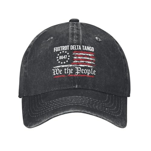 FDT 8647 We The People Hat Foxtrot Delta Tango Golf Dad Hats Retro Baseball Cap Black
