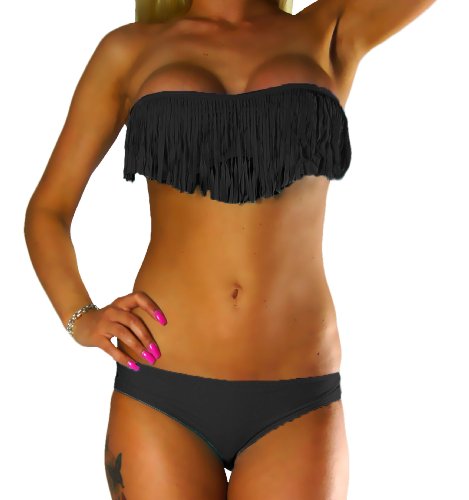 ALZORA Bikini Set Damen Tassel VIELE Farben...