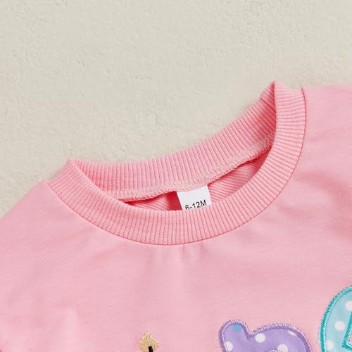 Newborn Baby Girl 1st Birthday Outfit Letter Cupcake Print Bubble Romper Long Sleeve Bodysuit Fall Winter Clothes3