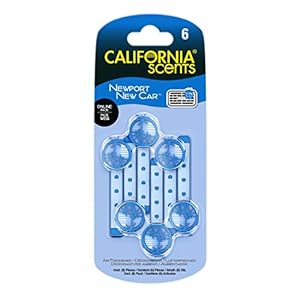 Car Air Fresheners, California Scents Vent Stick, New Car Smell, Set of 6, Newport New Car