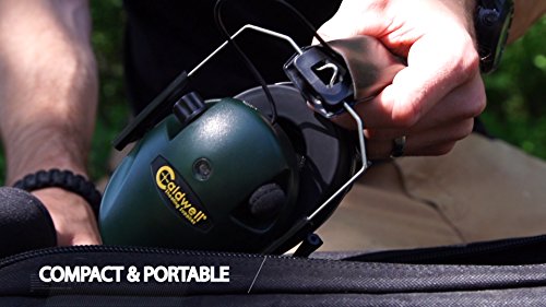 Caldwell E-Max - Adult Green - Low Profile Electronic 23 Nrr Hearing Protection With Sound Amplification - Adjustable Earmuffs For Shooting, Hunting And Range #TOP3