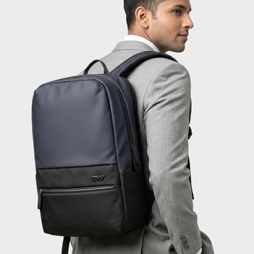 Image of OMW 35L Laptop Backpack for Men & Women | 5 Year Warranty | Fits 16 Inch Laptop |180 Flat Open Tech Compartment | MotionWeave Fabric & Vegan Leather | Travel Office & College Bag (TEXEL)