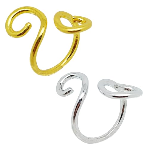 Nwsrayu 2 peças de anel ajustável de crochê de tricô, guia de fio aberto, guia de crochê, guia de fi