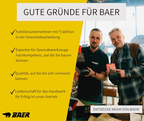 BaerCoil BAER Gewindeschneider Set HSS: Gewindebohrer - Kernlochbohrer - Windeisen M 3-12 - Gewindebohrer Set - Bohrer-Satz - Spiralbohrer - Gewindebohrersatz