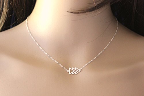 Collier géométrique argent massif 3 triangles d'exception style ethnique raffiné - 5