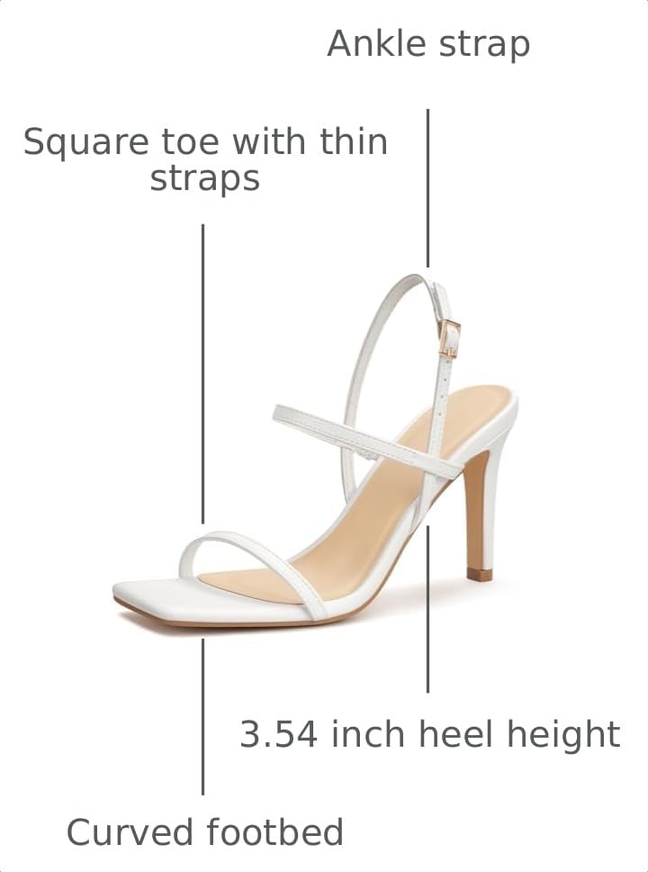 Image of Women's Strappy High Heeled Sandals Open Toe Ankle Strap heels Comfy Weddings Shoes