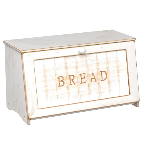TQQDCI Vintage Bread Box for Kitchen Countertop, Retro Design Bread