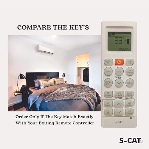 Image of S-CAT Compatible with LG AC Remote Control Model AKB73975614 AKB73975615 (No Backlight) Suitable for 1 1.5 2 Ton Split & Window AC (Model 36N)