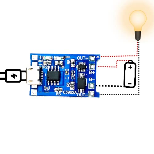 Image of 5Pcs TP4056 Micro USB 5V 1A Lithium Battery Charging Module Inbuilt Battery Protection and Indicator