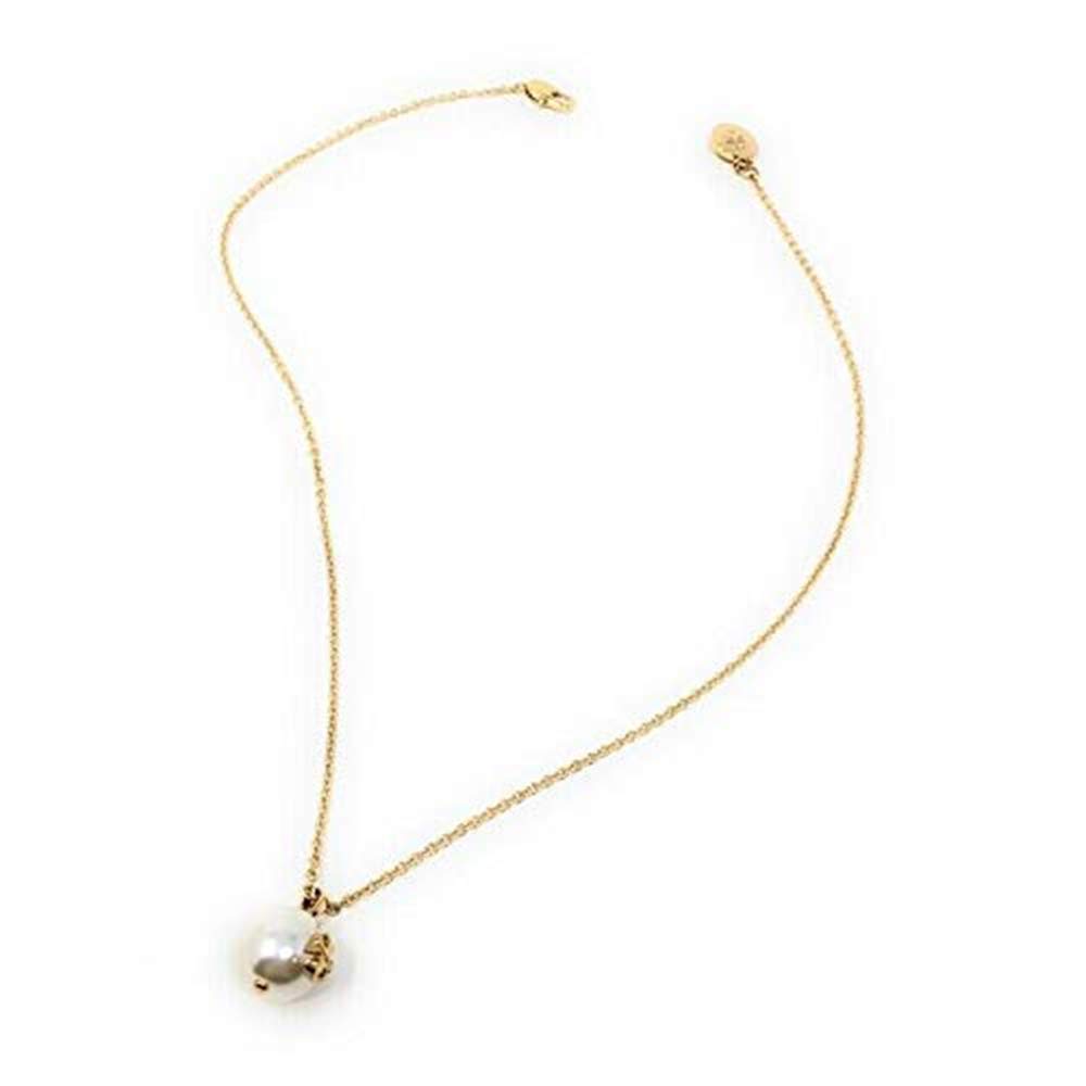 Tory Burch 60271 Gray/Gold Pearl Chain Women's Necklace