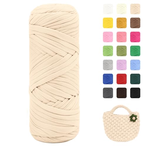Maxee 400g T-Shirt Garn – 2 er Pack (je 200g/75m), Weiches Beilaufgarn zum Häkeln & Stricken – Farbintensiv & pflegeleicht, Ideal für Häkeltaschen/Körbe/Teppiche DIY Projekte, Handarbeiten und Deko