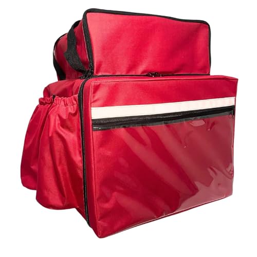 Mochila Bag Completa Em Nylon para Motoboy Delivery com ISOPOR 45L - Vermelho