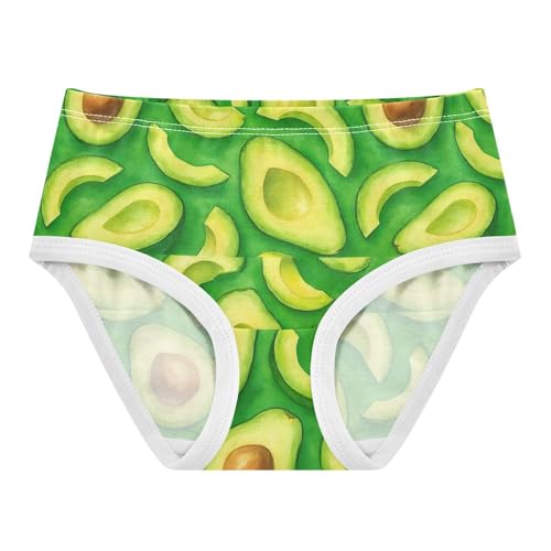 Animal Girls Underwear Toddlers 2t Cotton Panties for Girl Watercolor Avocados Green Underpants Briefs