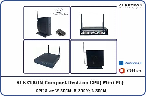 Image of ALKETRON Mini Desktop PC with i3core 12th Gen Processor(2026 Model); WiFi & Bluetooth; 512GB SSD; 8GB RAM; Windows11 & MS Office-1Yr + 3yr Warranty(Basic Edition - CPU Only)