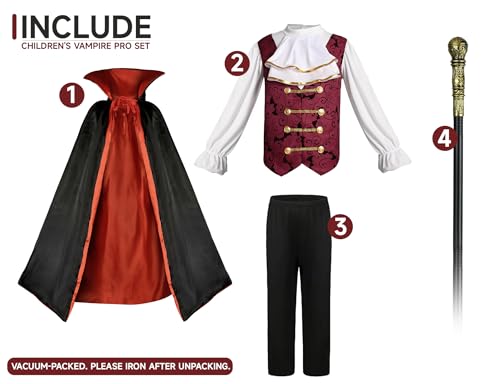 Disfraz de Vampiro para Niños Talla M Rojo miniatura 2