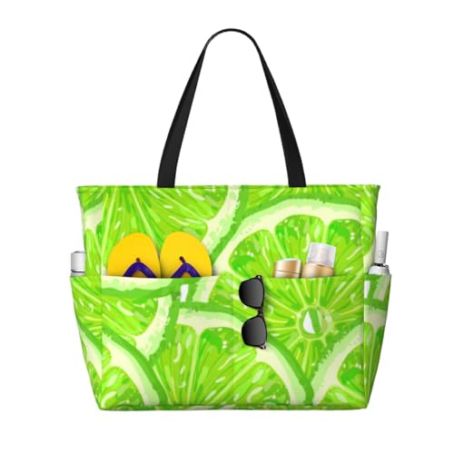 Sac à bandoulière pour femme grand format avec poignées robustes et imprimé agrume frais
