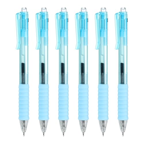 PATIKIL 6 bolígrafos retráctiles 0.5 mm tinta azul